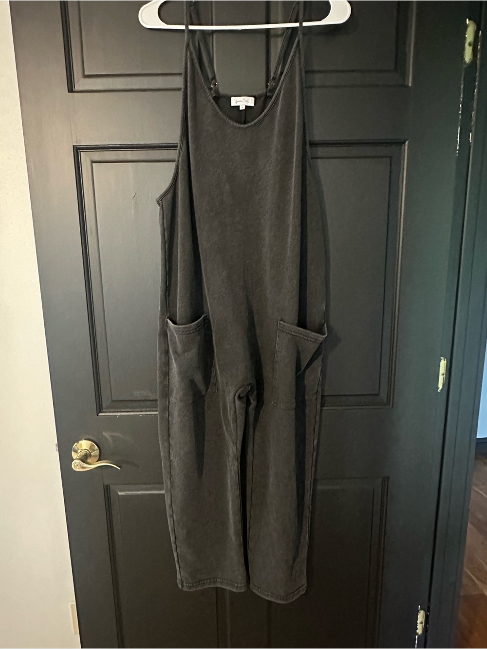 Forever 21 Washed Charcoal Sleeveless Pocket Jumpsuit